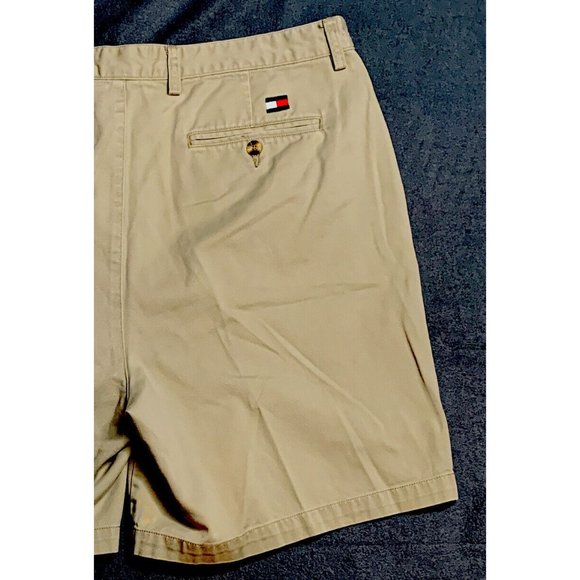 Men's Tommy Hilfiger Pleated Front Shorts Khaki Size 38 Inseam 7.5 - Picture 6 of 7